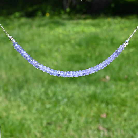 Natural Tanzanite & Sterling Silver Necklace OOAK