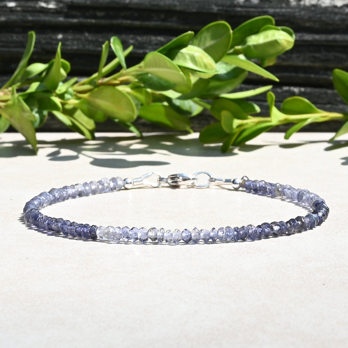Iolite Beaded Gemstone Bracelet
