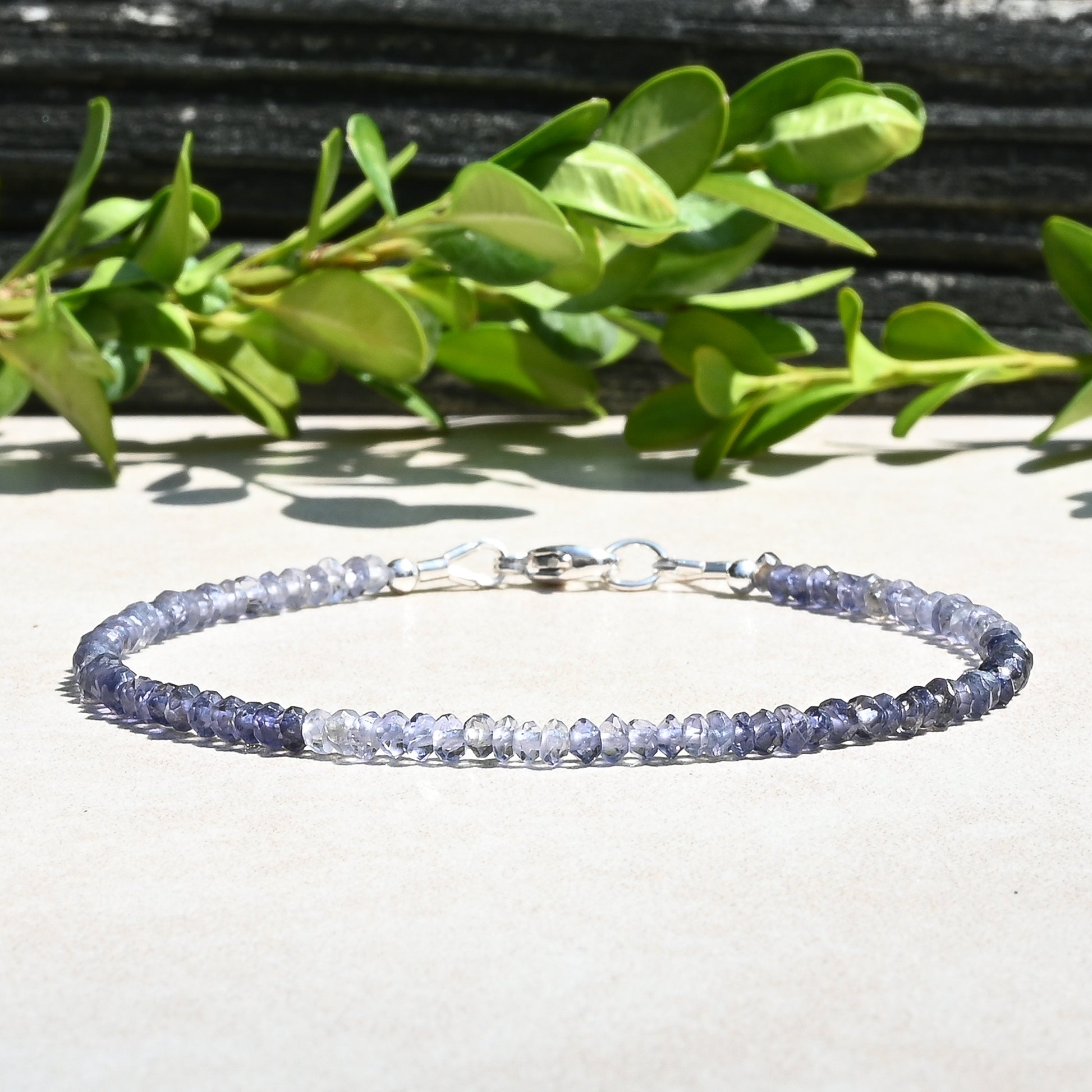 Iolite Beaded Gemstone Bracelet