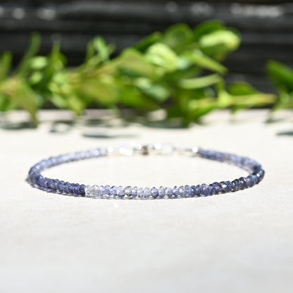 Iolite Beaded Gemstone Bracelet