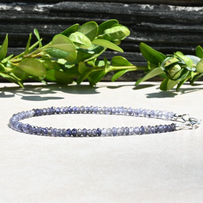 Iolite Beaded Gemstone Bracelet