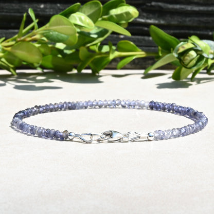 Iolite Beaded Gemstone Bracelet