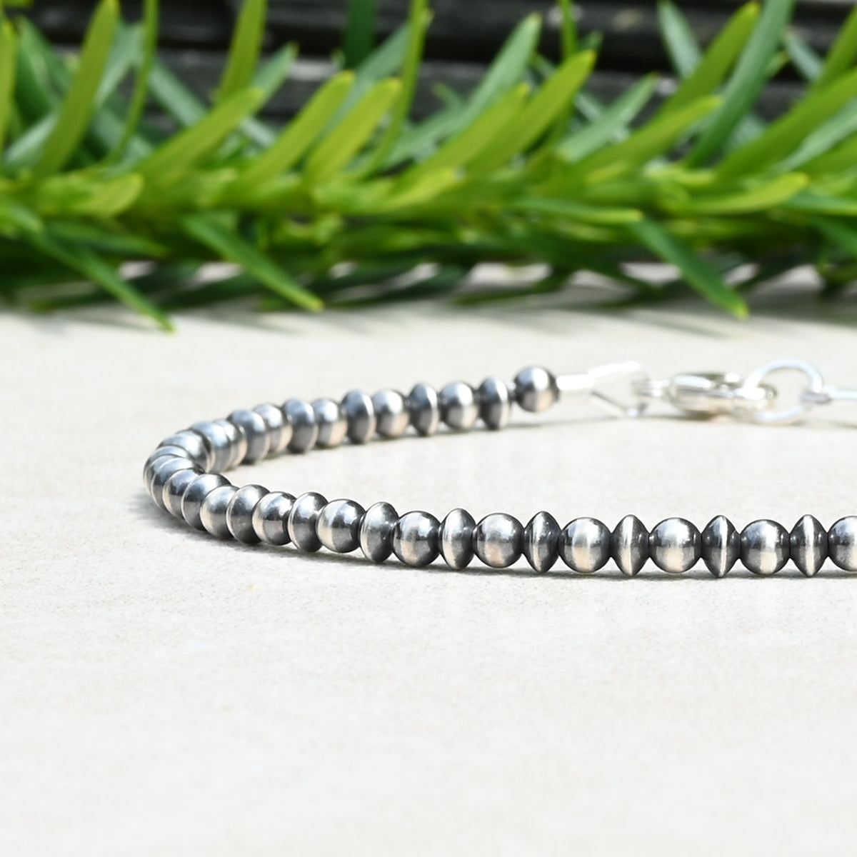 Navajo Style Pearl Sterling Silver Saucer Bracelet