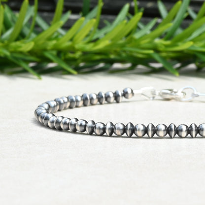 Navajo Style Pearl Sterling Silver Saucer Bracelet