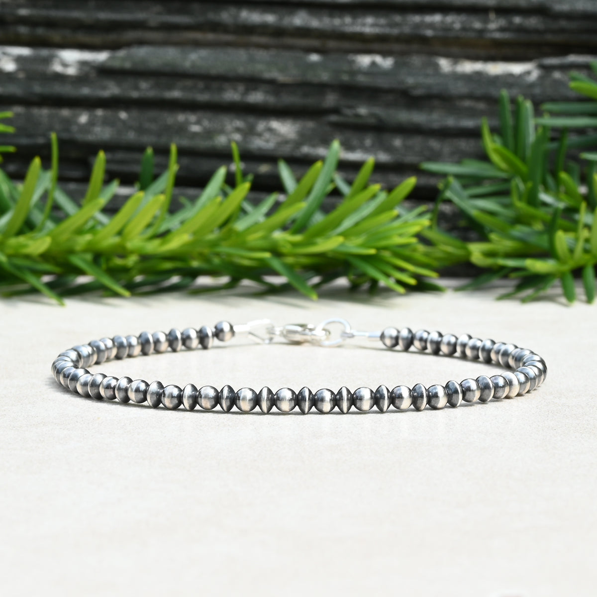 Navajo Style Pearl Sterling Silver Saucer Bracelet from our Desert Pearl Collection