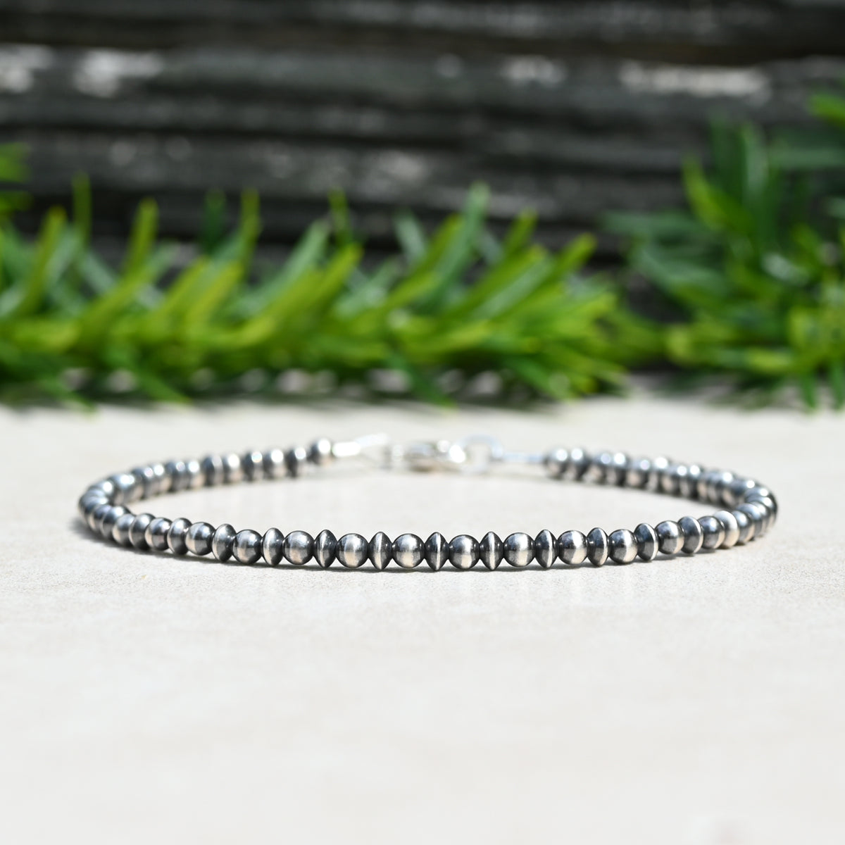Navajo Style Pearl Sterling Silver Saucer Bracelet