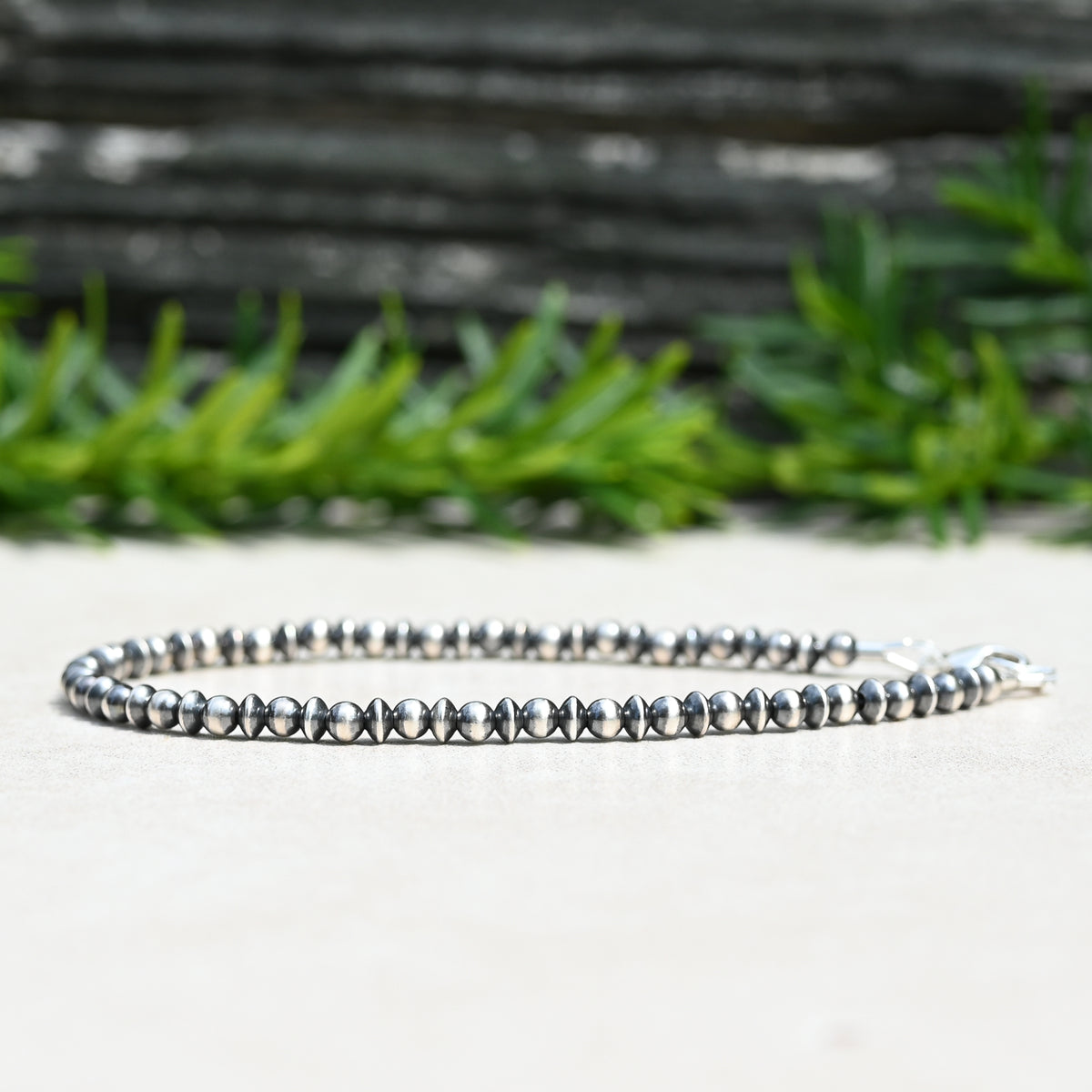 Navajo Style Pearl Sterling Silver Saucer Bracelet