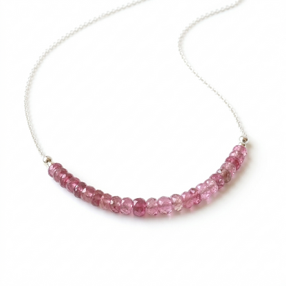 Pink Tourmaline & Sterling Silver Necklace
