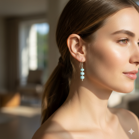 Larimar and Sterling Silver Earrings