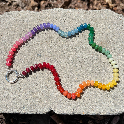 Gay Pride Rainbow Gemstone Necklace