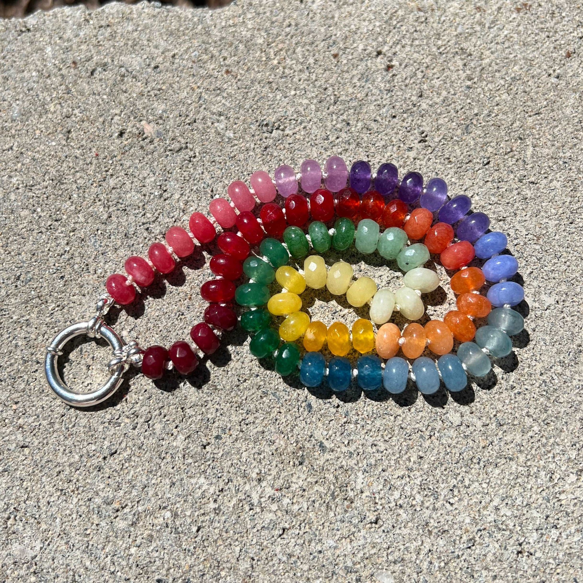 Gay Pride Rainbow Gemstone Necklace