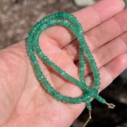 Stunning Emerald Gemstone Beaded Necklace