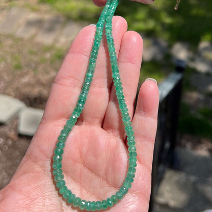 Stunning Emerald Gemstone Beaded Necklace