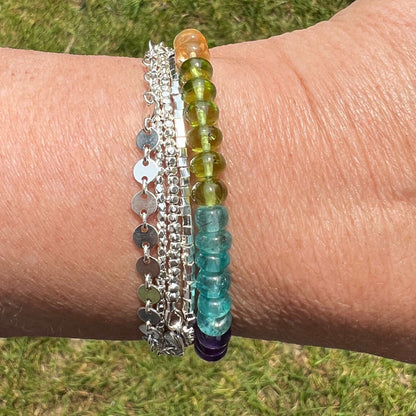 Rainbow Gemstone Beaded Bracelet - Limited Quantity