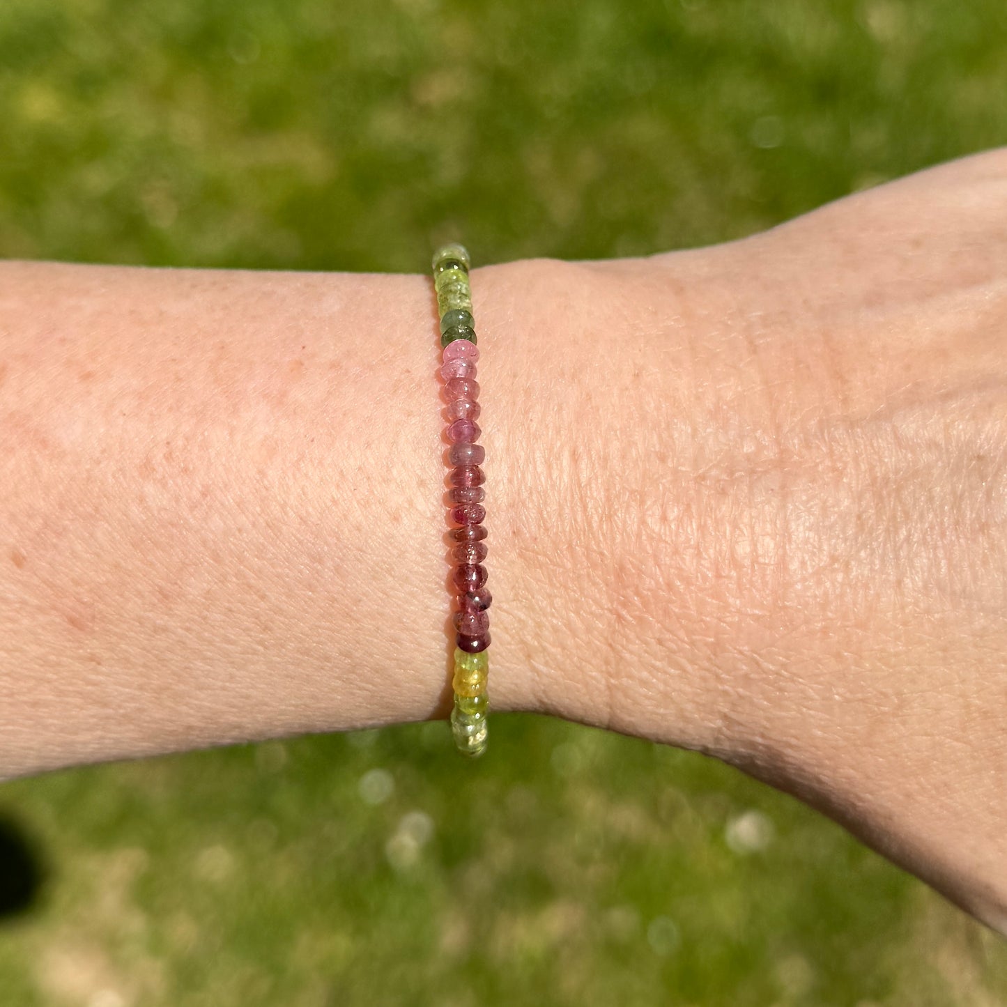 Watermelon Tourmaline October Birthstone Bracelet