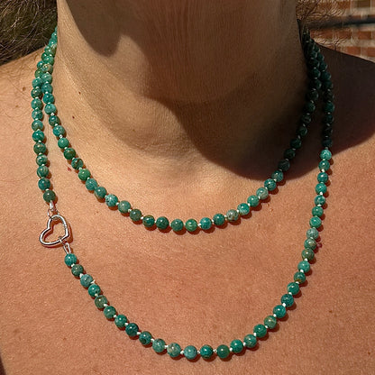 Natural Russian Amazonite Hand Knotted Necklace OOAK