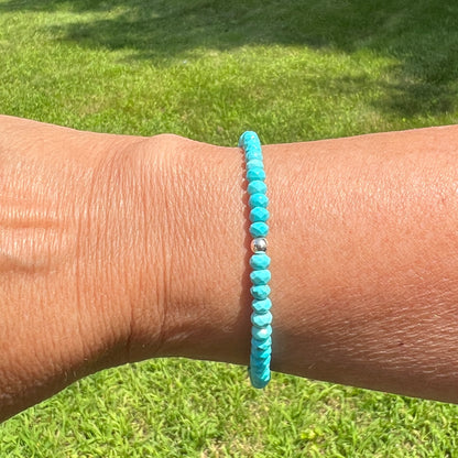 Natural Turquoise Gemstone Stretch Bracelet