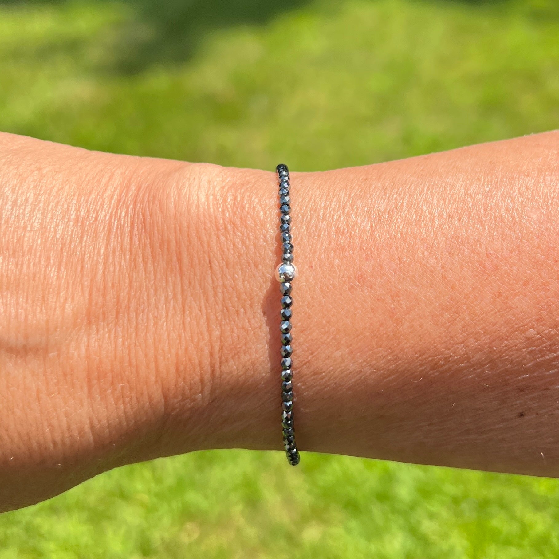 Hematite Beaded Stretch Bracelet