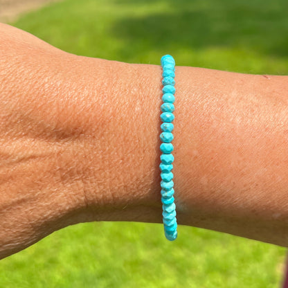 Natural Turquoise Gemstone Stretch Bracelet