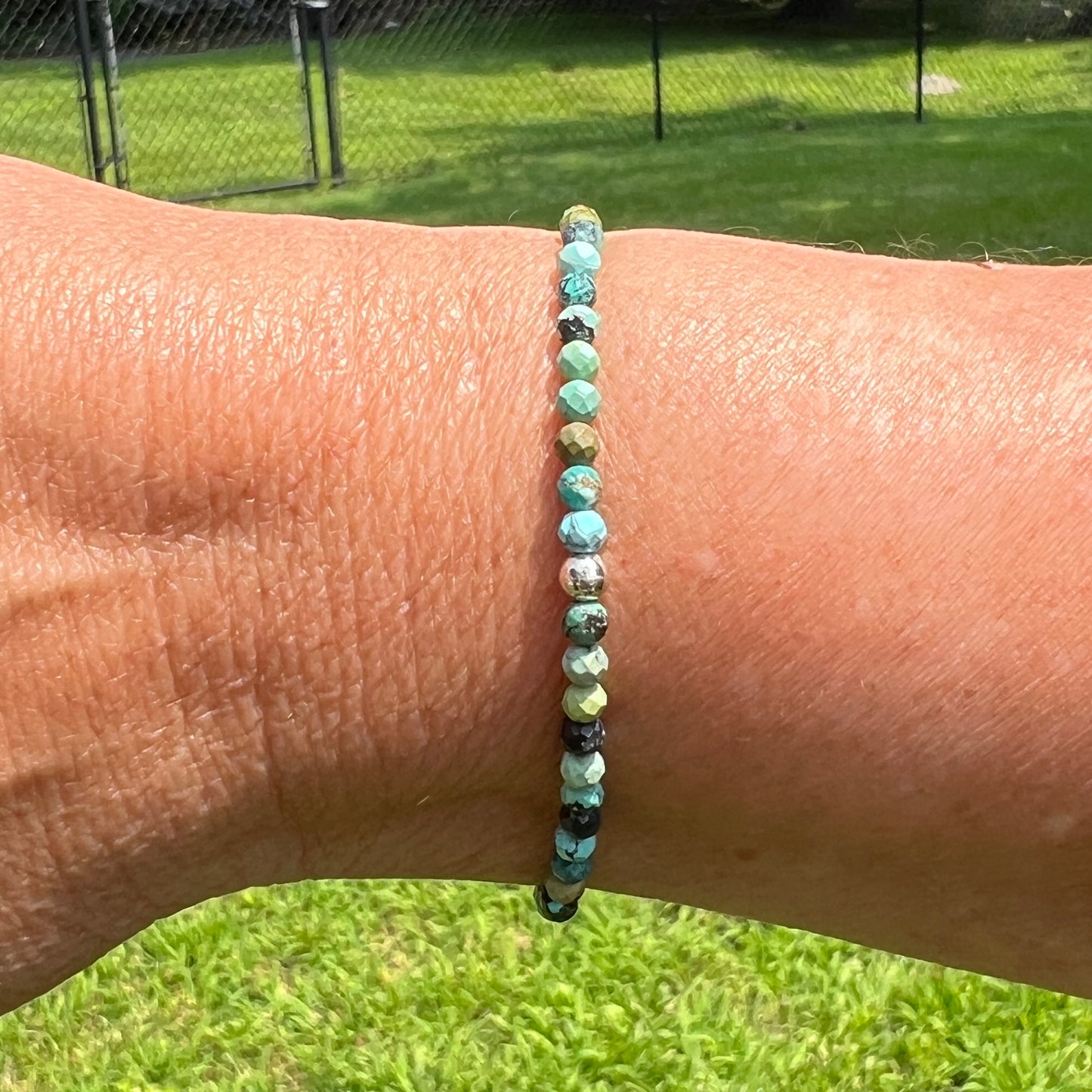 Natural Dragon Skin Turquoise Stretch Bracelet