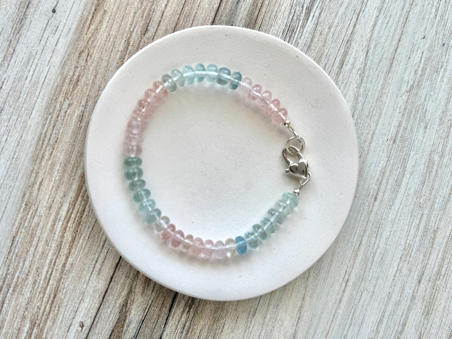 Aquamarine & Morganite Beaded Bracelet
