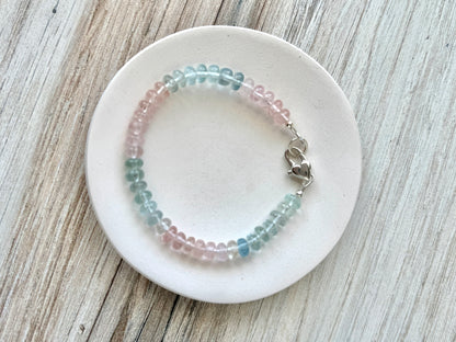 Aquamarine & Morganite Beaded Bracelet