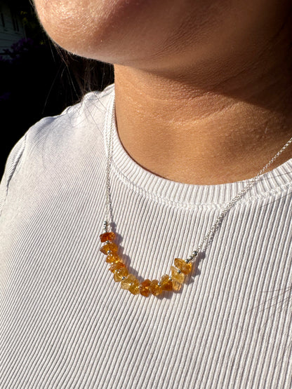 Raw Citrine & Sterling Silver Necklace OOAK
