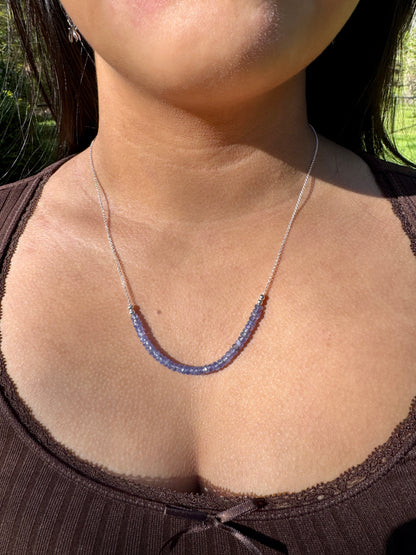 Natural Tanzanite & Sterling Silver Necklace OOAK