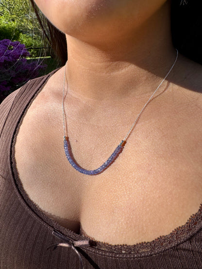 Natural Tanzanite & Sterling Silver Necklace OOAK