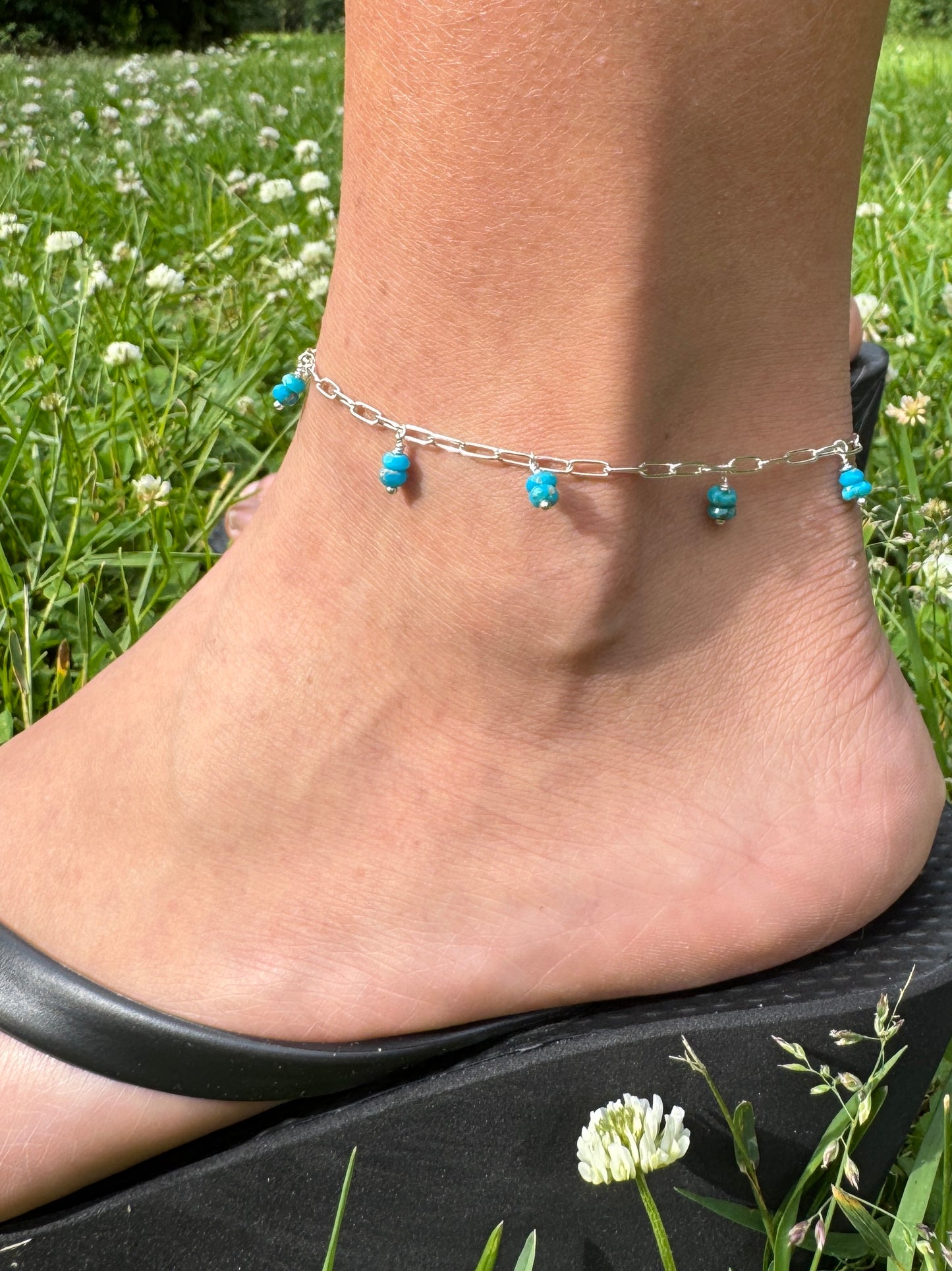 Sterling Silver & Turquoise Anklet