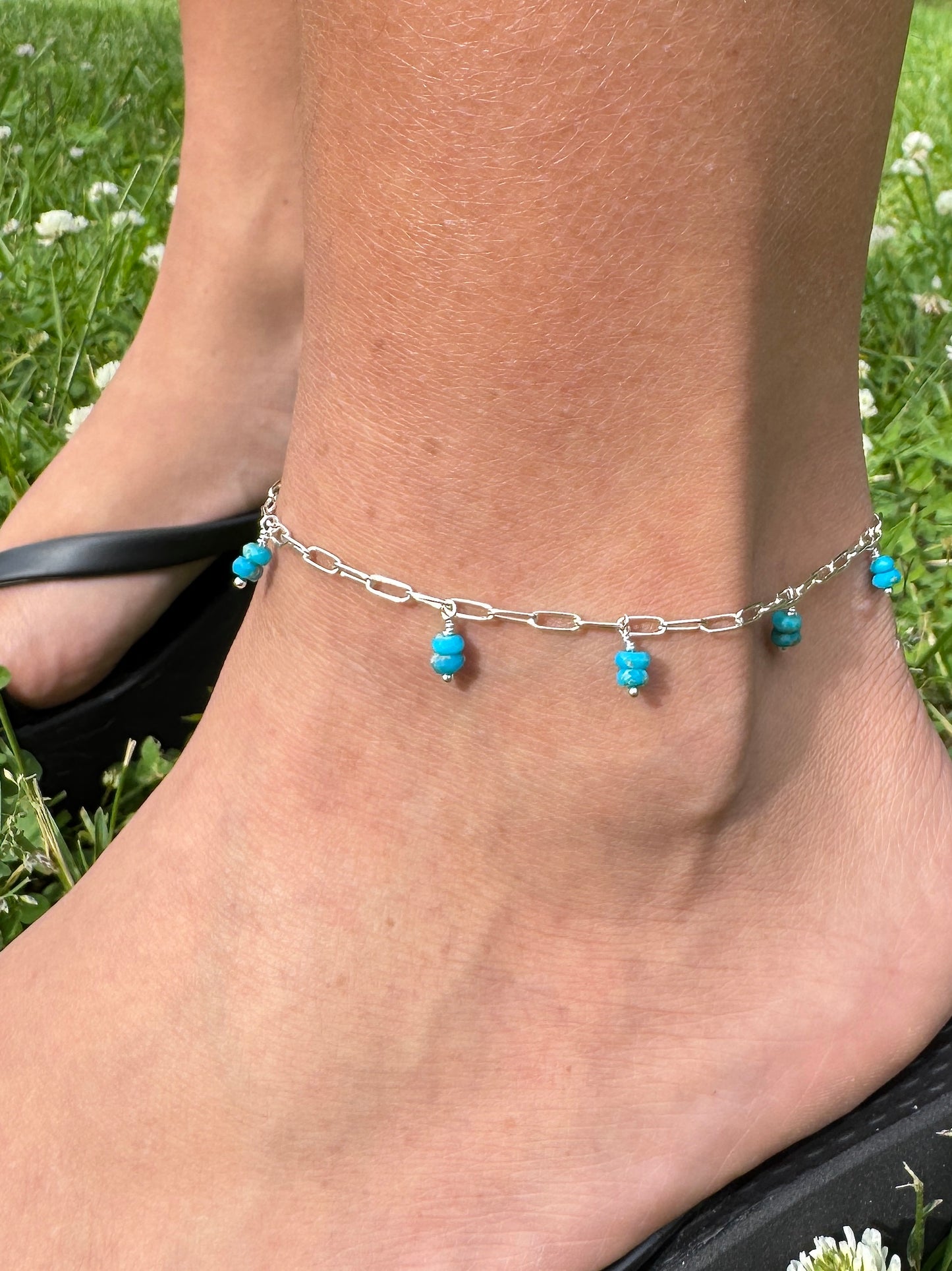 Sterling Silver & Turquoise Anklet