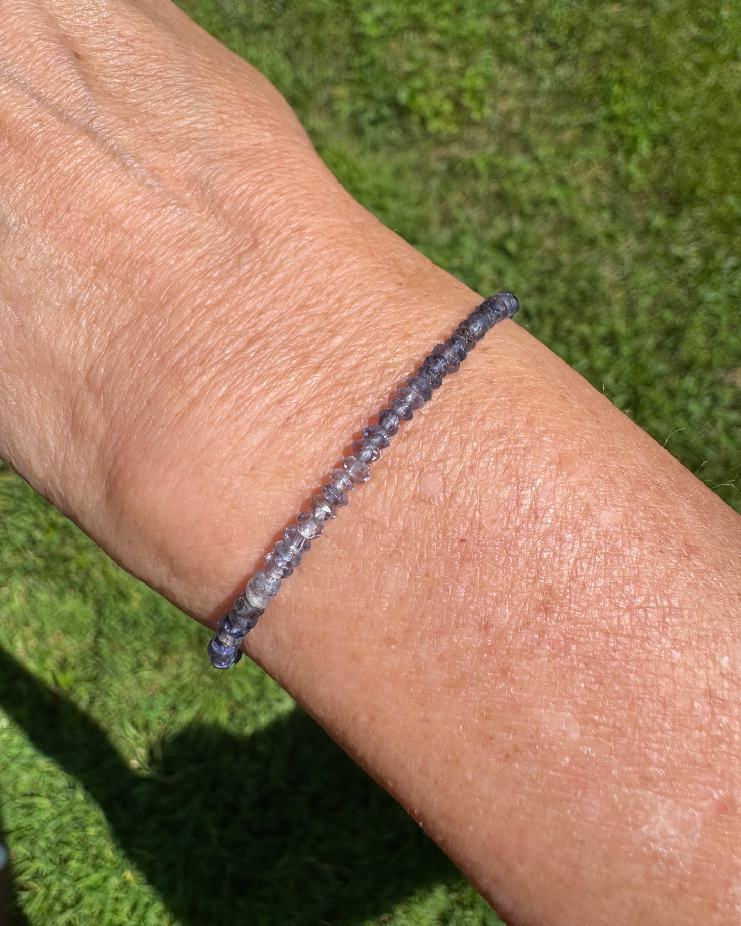 Iolite Beaded Gemstone Bracelet