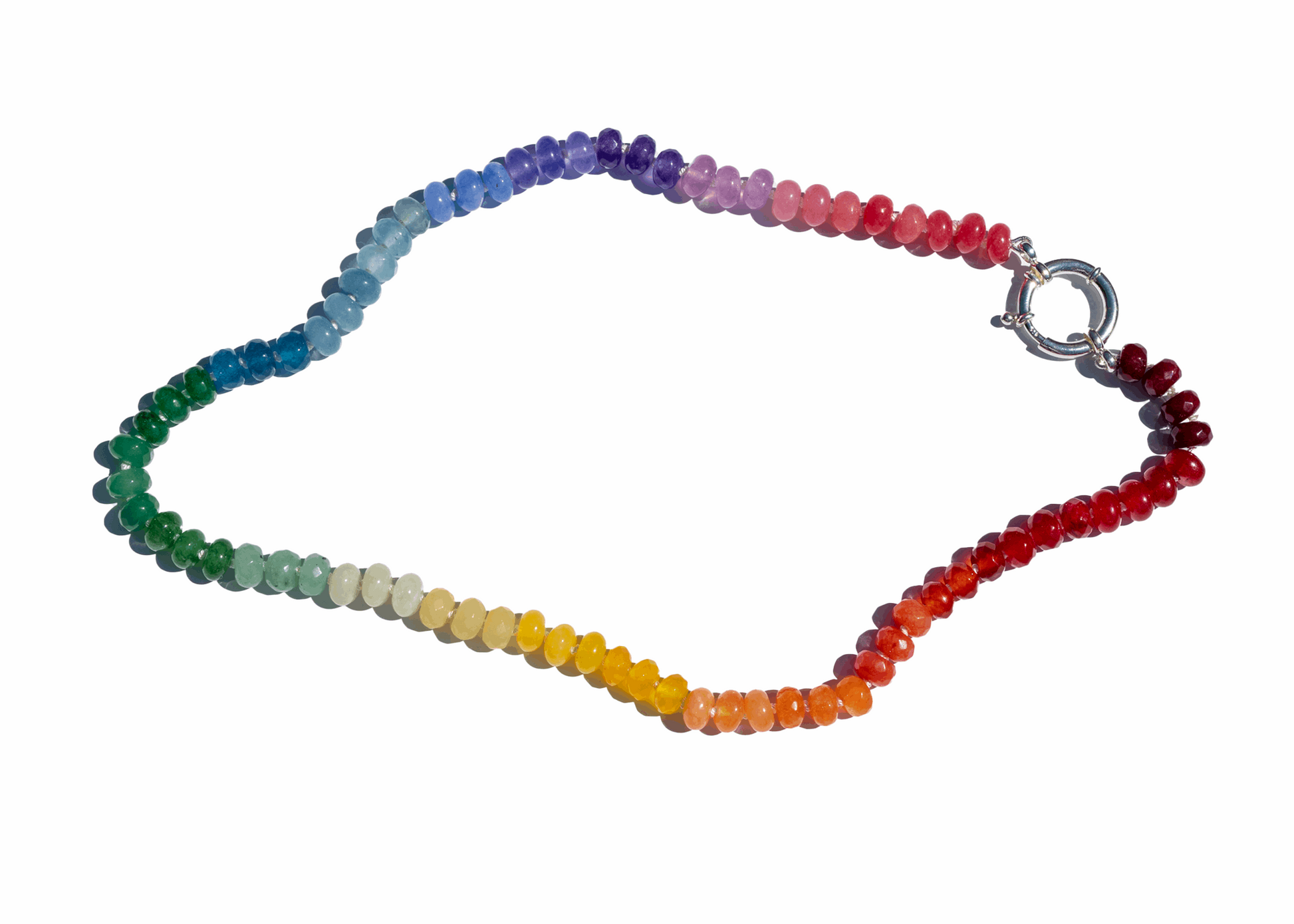 Gay Pride Rainbow Gemstone Necklace