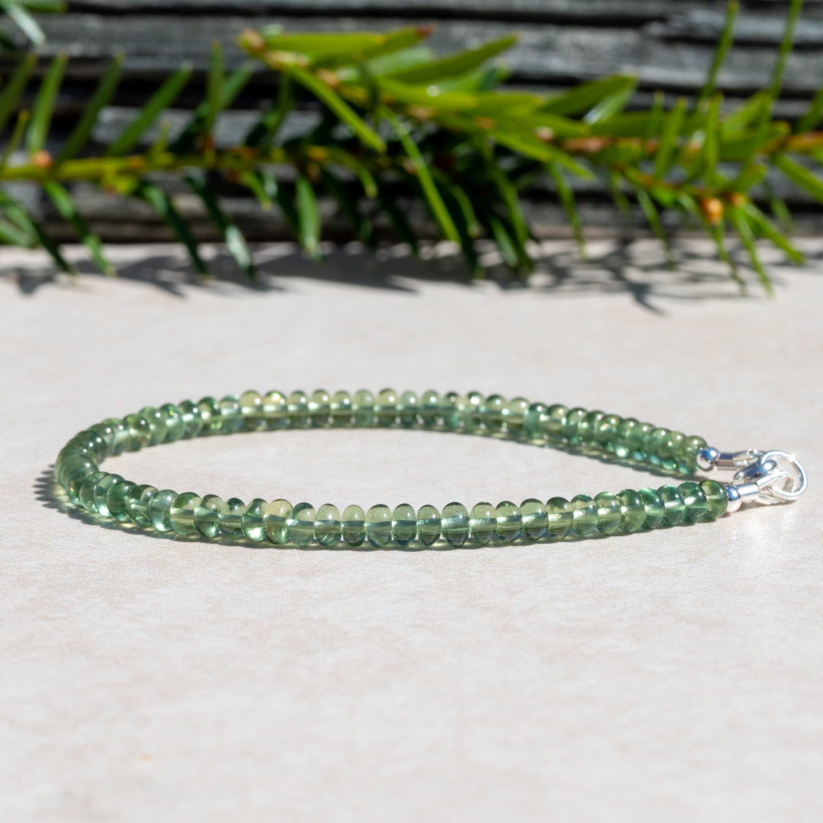 Green Apatite Gemstone Beaded Bracelet