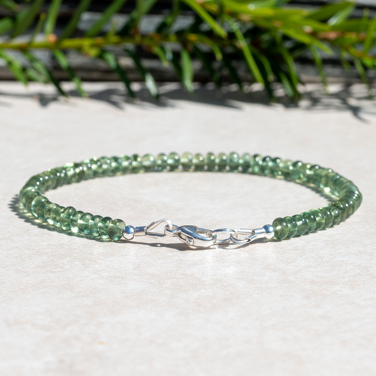 Green Apatite Gemstone Beaded Bracelet