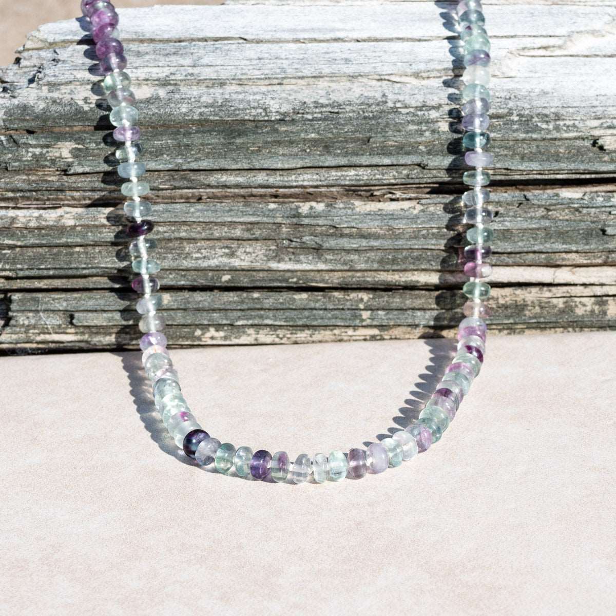 Natural Fluorite Hand Knotted Necklace