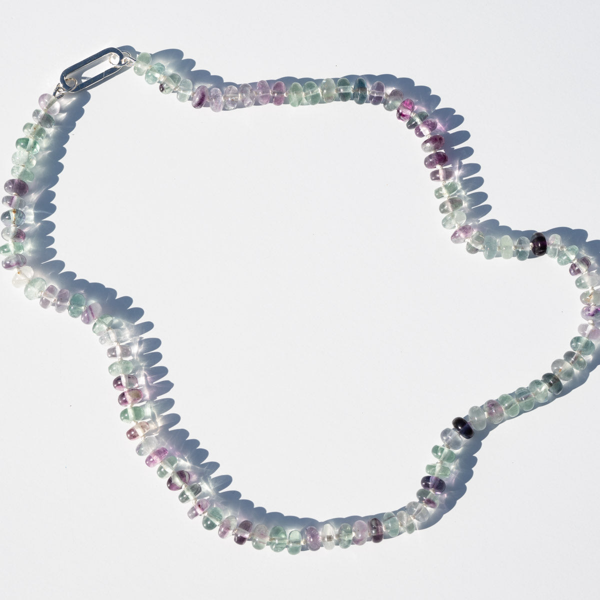 Natural Fluorite Hand Knotted Necklace