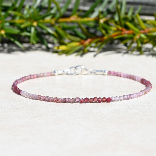 Natural Pink Spinel Gemstone Beaded Bracelet