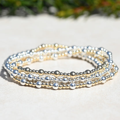 The Everyday Bracelet Gold and Sterling Silver Round Beaded Bracelet