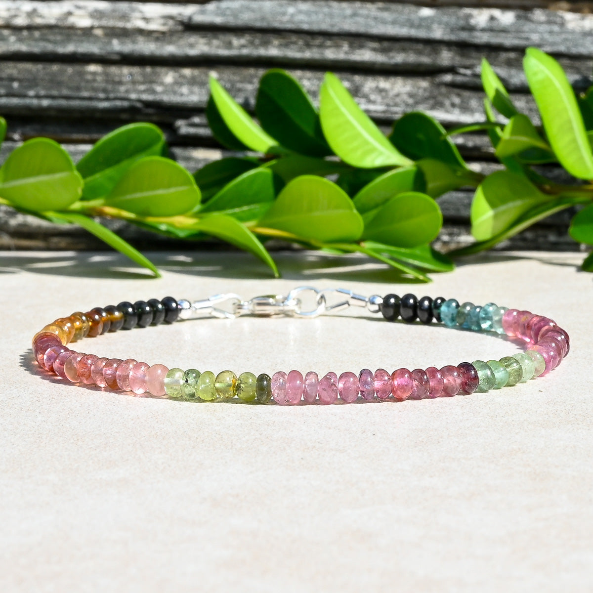 Watermelon Tourmaline October Birthstone Bracelet