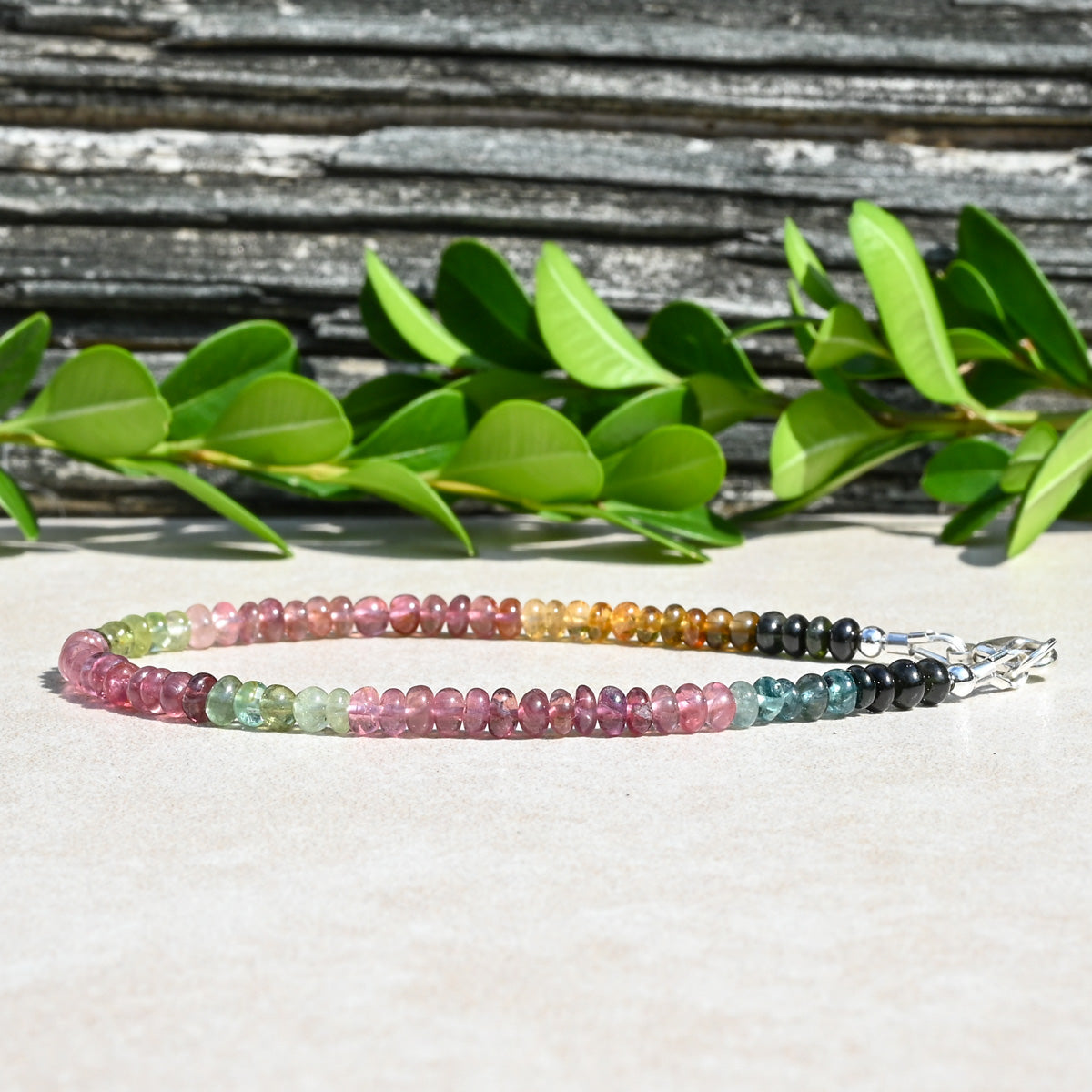 Watermelon Tourmaline October Birthstone Bracelet