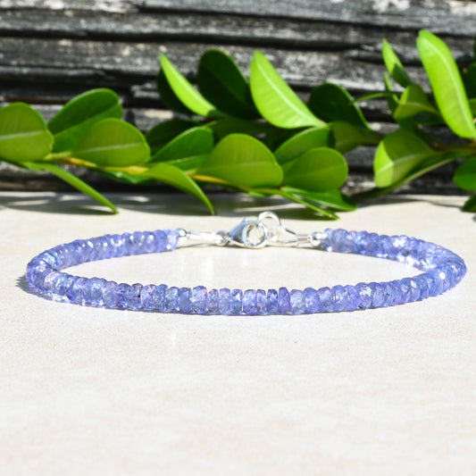 Tanzanite Beaded Bracelet - December Birthstone