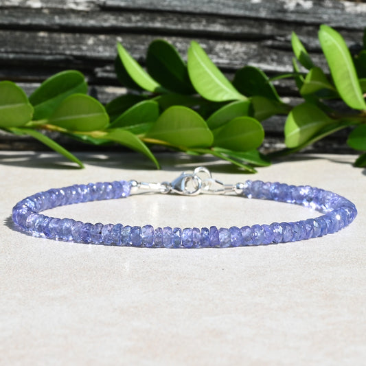 Tanzanite Beaded Bracelet - December Birthstone