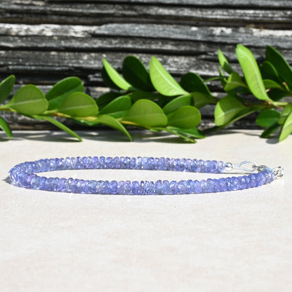 Tanzanite Beaded Bracelet - December Birthstone