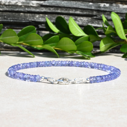 Tanzanite Beaded Bracelet - December Birthstone