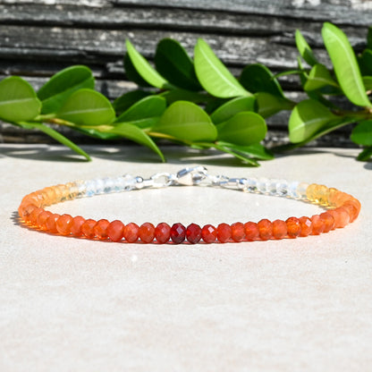 Mexican Fire Opal October Beaded Birthstone Bracelet