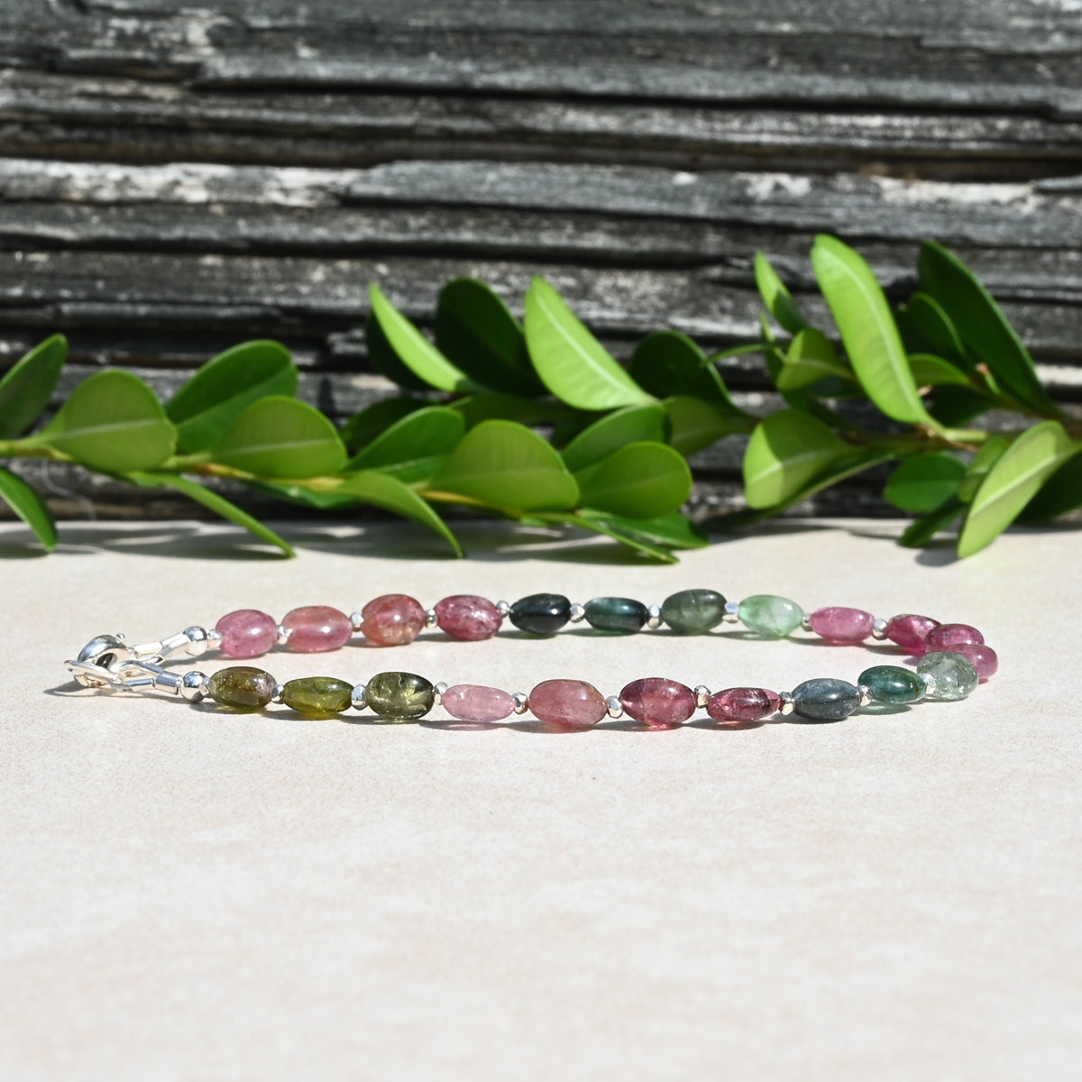 Tourmaline October Beaded Bracelet