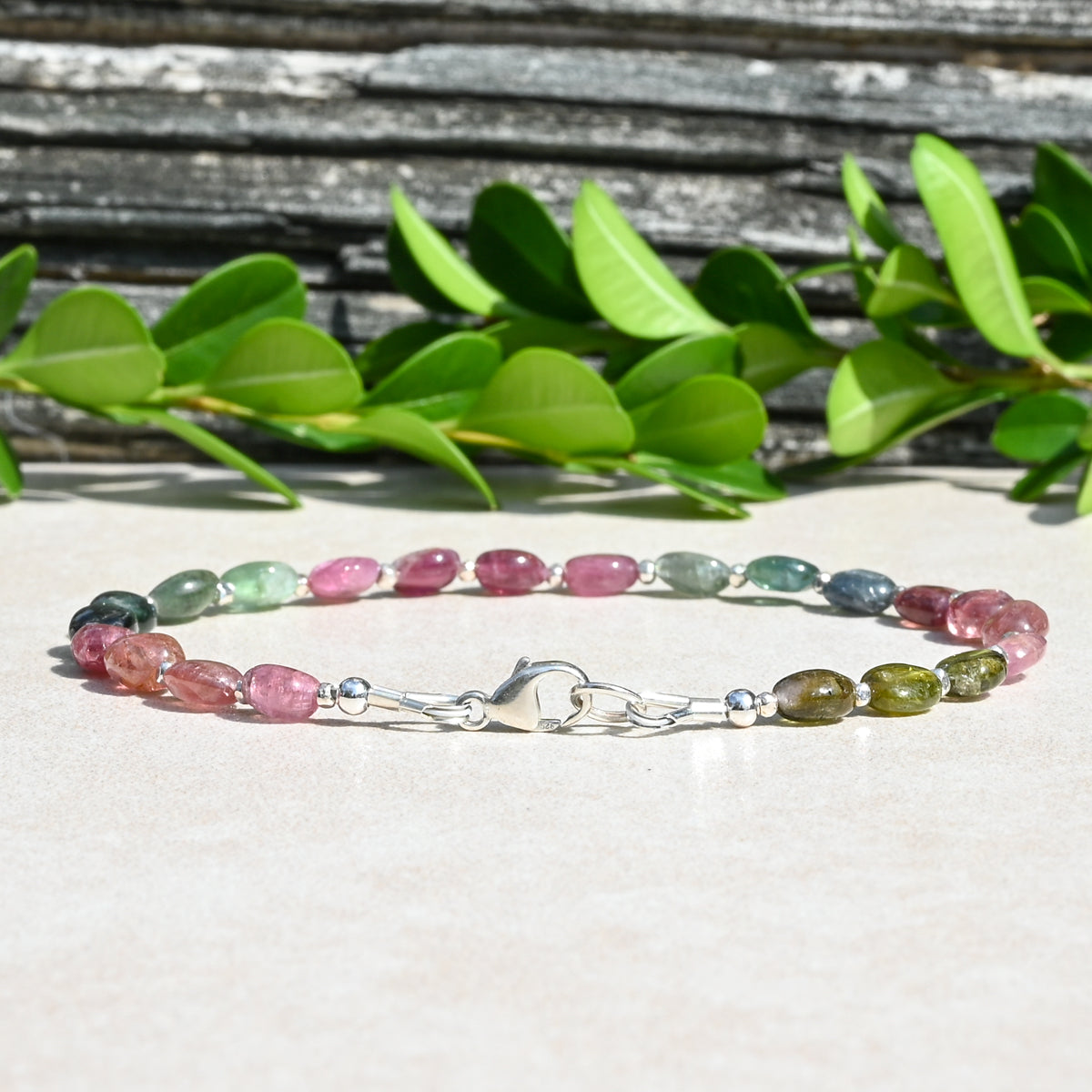 Tourmaline October Beaded Bracelet