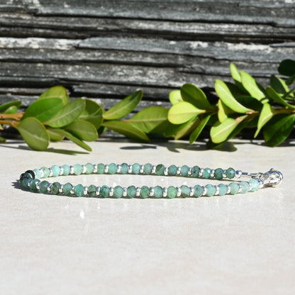 Emerald Shaded Beaded Birthstone Bracelet For May