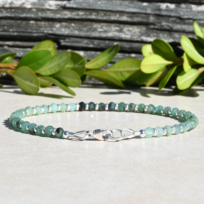 Emerald Shaded Beaded Birthstone Bracelet For May